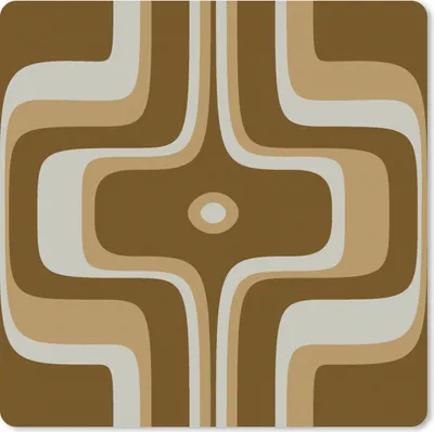 Produktbild von MuchoWow® Mauspad Mousepad Retro - Design - Braun 30x30 cm - Mousepads - Maus Mat - Pad - Mausunterlage - Gaming