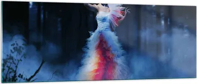 Produktbild von Bilder auf glas - Frau Geheimnis Nacht Wald - 140x50cm - Glasbilder - Wandbilder - Kunstdruck - zum Aufhängen bereit - Wanddekoration aus Glas - Glas Bilder - Wandbild auf Glas - GAB140x50-2583