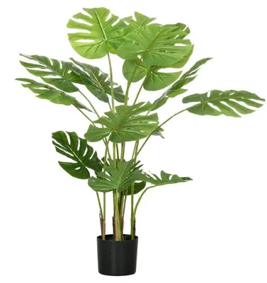 Zdjęcie produktu dla Sztuczna roślina Monstera Deliciosa, wysokość 120 cm | Kolor: zielony i czarny | Wymiary: 17,5 x 17,5 x 120 cm
