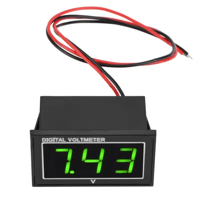 Image de 1 pièce écran LED numérique de 0,56 pouce, voltmètre étanche, voltmètre CC (5-130 V, vert)