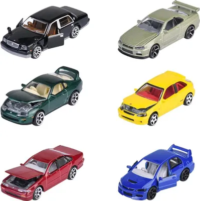 Produktbild von Majorette - Modellauto Japan Series Premium (1 Auto aus Metall, 7,5 cm) - zufllige Auswahl aus 6 Spielzeug-Autos japanischer Automarken, ab 3 Jahre, mit Freilauf und Federung