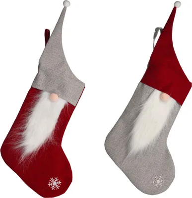 Produktbild von Set mit 2 Dekorationen: Socken mit Weihnachtsmann-Mix 40 cm
