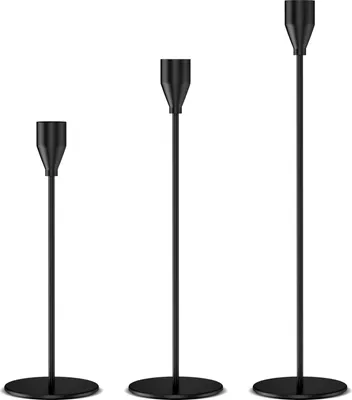 Produktbild von Kerzenhalter Set 33/28/22 cm, gold, Metall, modern, Weihnachten, Hochzeit, Geburtstag, Dinner bei Kerzenlicht.