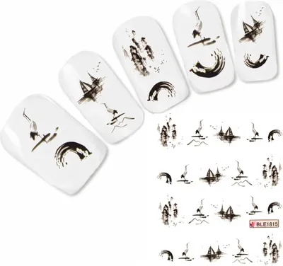 Produktbild von Nagel Sticker Nail Art Tattoo Storch Natur Aufkleber Neu!
