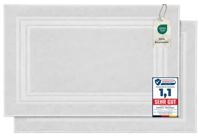 Produktbild von Komfortec 2er Badvorleger aus 100% Baumwolle, 600 GSM Duschvorleger