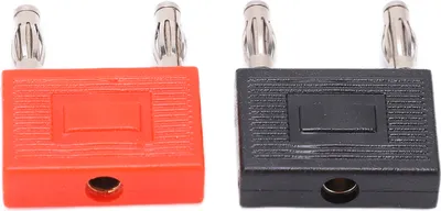Image de U37 4mm Double Row 4mm Banana Plug Connector 1 to 2 Adapter DIY Cable Connector 16mm Spacing