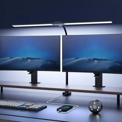 Immagine prodotto di Lampada da scrivania LED, dimmerabile, 1500 lumen, 24W, clip per fissaggio, ideale per scrivanie da ufficio