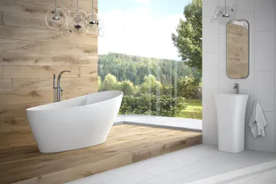 Produktbild von Design Badewanne Badewannen Ovale Freistehende Moderne Wannen Acryl Badezimmer