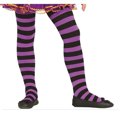 Obrázek produktu pro Creepy pruhované punčochy strašidlo fialovočerná
