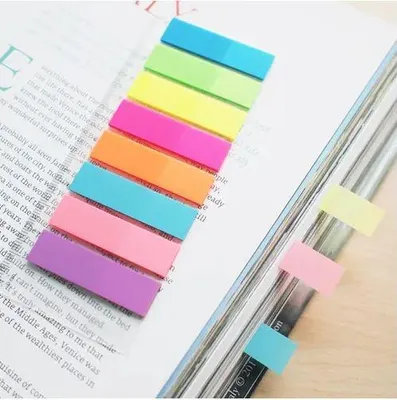Produktbild von Registerblätter. 8 Farben Neon x 25 Stück + Stickn-Lineal 21345