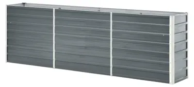 Produktbild von Garten Hochbeet aus verzinktem Stahl 240x40x77cm Grau