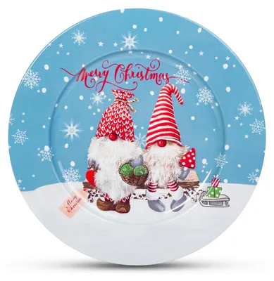 Produktbild von Weihnachtstablett - Metall - mit Elfenmotiv - 33 cm