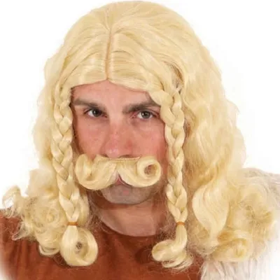 Produktbild von O32039-03 blond Wikinger-Gallier-Römer-Babaren Perücke mit Bart