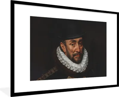 Produktbild von MuchoWow® Gerahmtes Poster Wilhelm von Oranien - Adriaen Thomasz 90x60 cm - Poster mit Schwarzem Bilderrahmen Wandposter Rahmen Foto Bilder - Wanddekoration - Fotos
