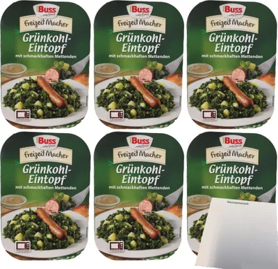 Produktbild von Buss Freizeitmacher Grünkohleintopf 6er Pack (6x300g Packung) + usy Block