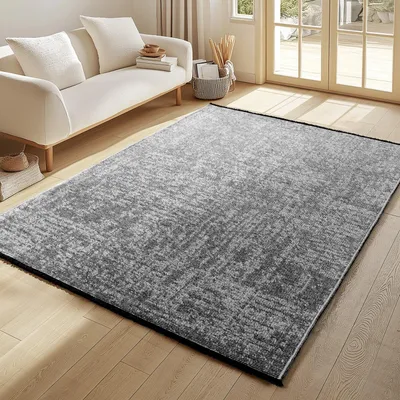 Imagen del producto de Ayyildiz Alfombra kilim de chenilla Gris 240x340 cm de algodón lavable, estilo bohemio, vintage, pelo corto, suave, antideslizante, jaspeada