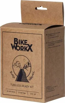 Immagine prodotto di BikeWorkX Tubeless Ready Kit Road/CX 21 mm Nastro per cerchi tubeless - Kit di riparazione forature 60.0