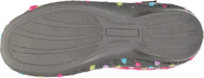 Produktbild von Manitu Damen Hausschuh Slipper Ballerina gepunktet Schneeflocken Stickerei, Größe:41 EU, Farbe:Pink