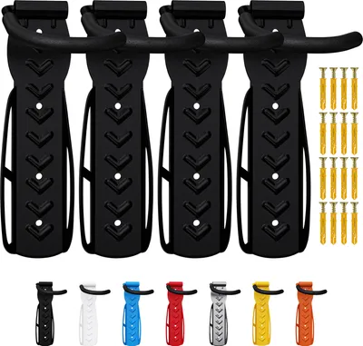 Produktbild von 4 x WELLGRO Wand Fahrradhalter - Stahl Fahrrad Wandhalterung - Fahrrad haken - Fahrradständer - Ständer - Farbe wählbar
