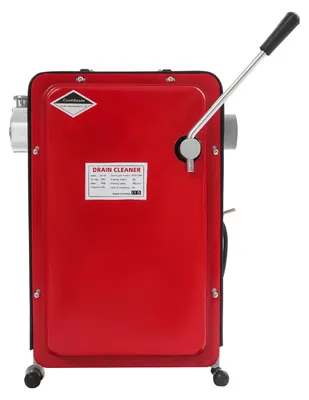 Produktbild von Elektrische Rohrreinigungsmaschine - 240 W Abflussreiniger - IP44 - 6 Schneidköpfe - Für Rohre Ø 2–10 cm - Mit Handschuhen - Rot