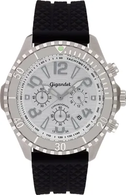 Produktbild von Gigandet Quarzuhr Chronograph Edelstahl Silikonband Silber Aquazone - G23-001