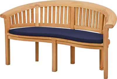 Produktbild von Bankauflage Sitzauflage Havana blau marine navy 139 x 49 cm als hochwertiges Polster für Bananenbank waschbares & UV-beständiges Kissen für Gartenbank