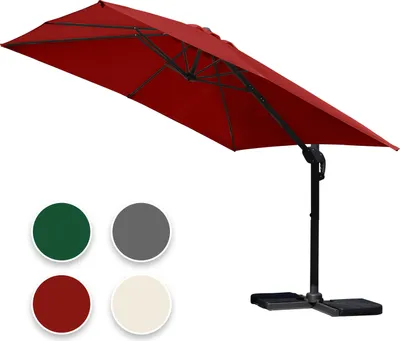 Produktbild von Aopunly Sonnenschirm Ampelschirm Ø3m drehbar,neigbar,360° Rotation,Marktschirm,Rot