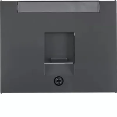 Produktbild von Berker Zentralstück mit Staubschutzschieber und Beschriftungsfeld K.1 anthrazit, matt, Anthrazit, Thermoplast, konventionell, Berker, Matte, K.1