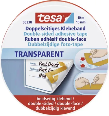 Productafbeelding van tesa® Dubbelzijdige tape, 10 meter x 15 mm