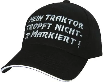 Produktbild von Baseballcap mit Einstickung - Mein Traktor tropft nicht - 68119 schwarz