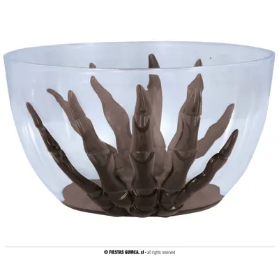 Produktbild von Skelett Halloween Schüssel Transparent Dekoration Party Accessoire Geisterhaft Gruselig, Farbe: Schwarz