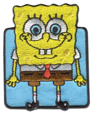 Produktbild von Comercial Mercera SpongeBob Schwammkopf © blau gestickt - Aufnäher, Bügelbild, Aufbügler, Applikationen, Patches, Flicken, zum aufbügeln, Größe: 5 x 6,2 cm