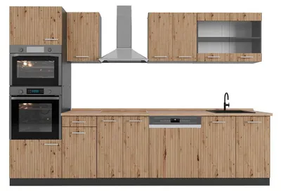 Produktbild von Küchenzeile Vicco R-Line Artisan-Eiche 300 cm mit Hochschrank, AP Eiche, Model 48944