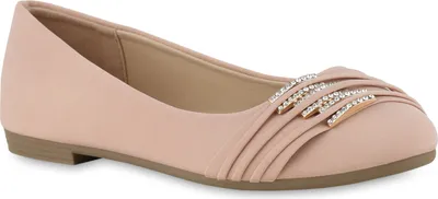 Produktbild von VAN HILL Damen Klassische Ballerinas Strass Schuhe 841317, Farbe: Nude, Größe: 37