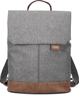 A backpack is shown from the front against a white background.