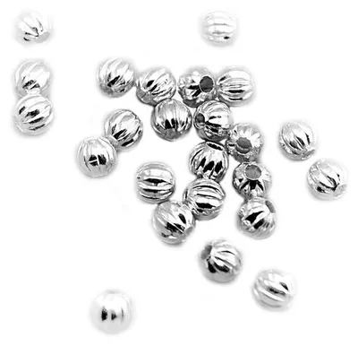 Produktbild von Vintageparts Zwischenperlen Melone silberfarben 5 mm 50 Stück