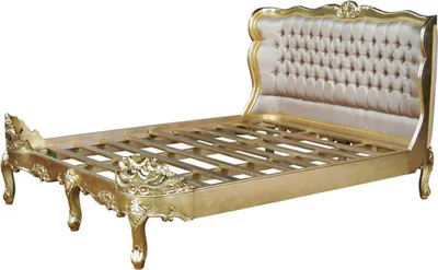 Produktbild von Barock Bett Barocco Splendid Gold / Creme Satinstoff 180 x 200 cm aus der Luxus Kollektion von Casa Padrino