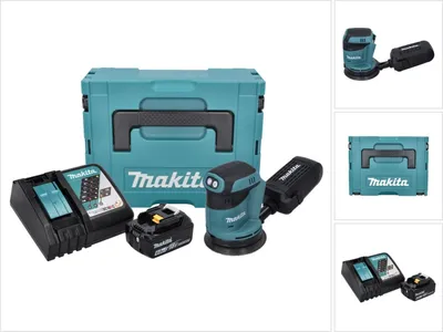 Produktbild von Makita DBO 180 RG1J Akku Exzenterschleifer 18 V 125 mm + 1x Akku 6,0 Ah + Ladegerät + Makpac