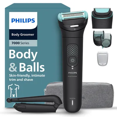 Obrázek produktu pro Philips 7000 series BG7480/15, Suché i mokré holení, Bezúdržbový provoz - není potřeba mazat, Baterie, Černá