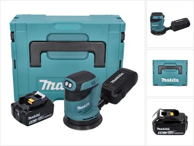 Produktbild von Makita DBO 180 G1J Akku Exzenterschleifer 18 V 125 mm + 1x Akku 6,0 Ah + Makpac - ohne Ladegerät