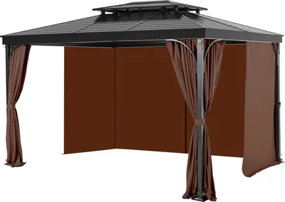 Zdjęcie produktu dla Zasłona do altany VEVOR 3440x3440x2130 mm, 4-częściowa zasłona do altany z zamkiem błyskawicznym, wymienne zasłony przeciwsłoneczne