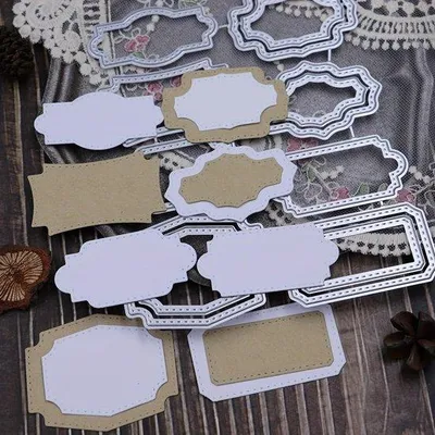 Zdjęcie produktu dla Trójwymiarowe ramki w tle do scrapbookingu, wykrojniki metalowe, dekoracje, rękodzieło, albumy, kartki
