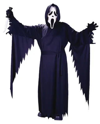 Produktbild von Scream Kostüm für Teens mit Maske, schwarzer Kutte & Gürtel, 14-16 Jahre, 162-168 cm