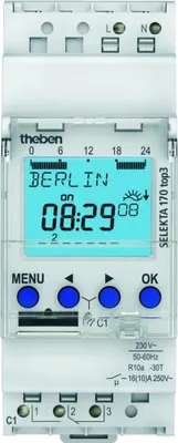 Produktbild von Theben Astro-Zeitschaltuhr, Wochenprogramm, 1 Kanal, 2 TE, Astronomische Schaltfunktion, 1 Stk.