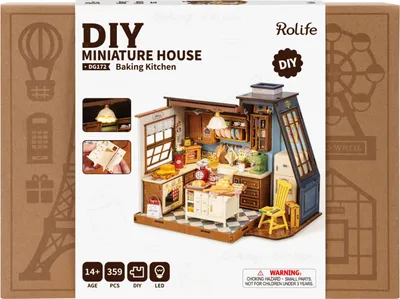 Immagine prodotto di puzzle 3D, mini-casa fai da te Cucina fantastica, Rolife, legno, 359 pezzi