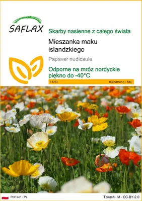 Zdjęcie produktu dla SAFLAX - Mieszanka maku islandzkiego - 8000 Nasiona - Papaver nudicaule