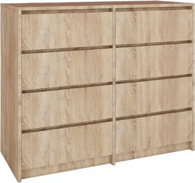 Image de BDW, Commode avec tiroirs, Sideboard Salon, 120x100cm, Chêne Sonoma