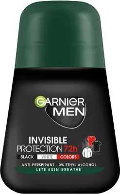 A product shot of Garnier Men Invisible Protection 72h deodorant.