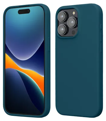 Produktbild von kwmobile Handyhülle für iPhone 15 Pro Max Hülle, für iPhone 15 Pro Max Case - Hülle Silikon - kabelloses Laden - Petrol matt