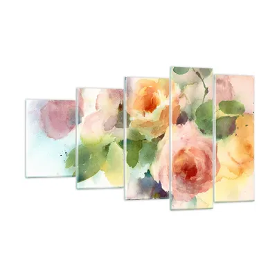 Produktbild von Bilder auf glas - Rose Blume Garten - 100x60cm - Glasbilder - Wandbilder - Kunstdruck - zum Aufhängen bereit - Wanddekoration aus Glas - Glas Bilder - Wandbild auf Glas - 5 Teile - GEG100x60-3910